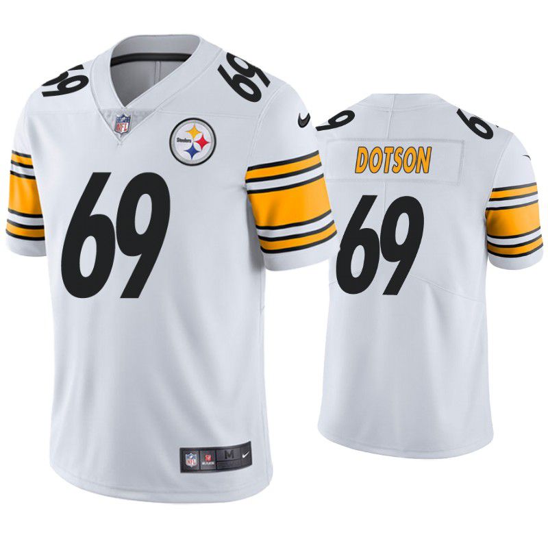 Men Pittsburgh Steelers #69 Kevin Dotson Nike White Vapor Limited NFL Jersey
